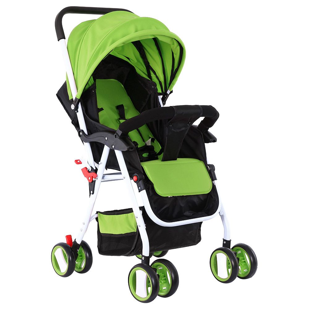 Baby Plus - Stroller Cum Pram - Green & Black