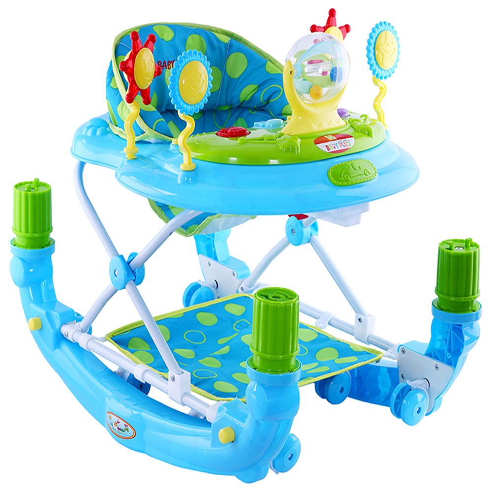 Baby Plus - Baby Walker Cum Rocker Polka Dots - Blue Green