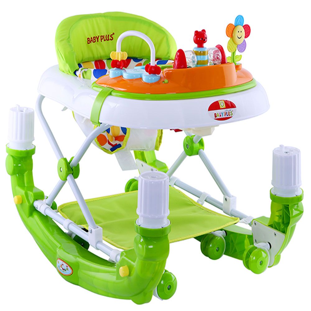 Baby Plus - Baby Walker Cum Rocker Polka Dots - Green