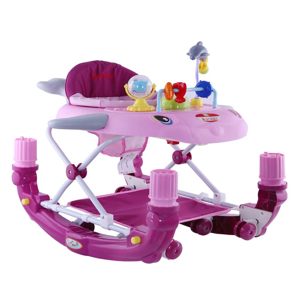 Baby Plus - Baby Walker Cum Rocker Fish - Pink