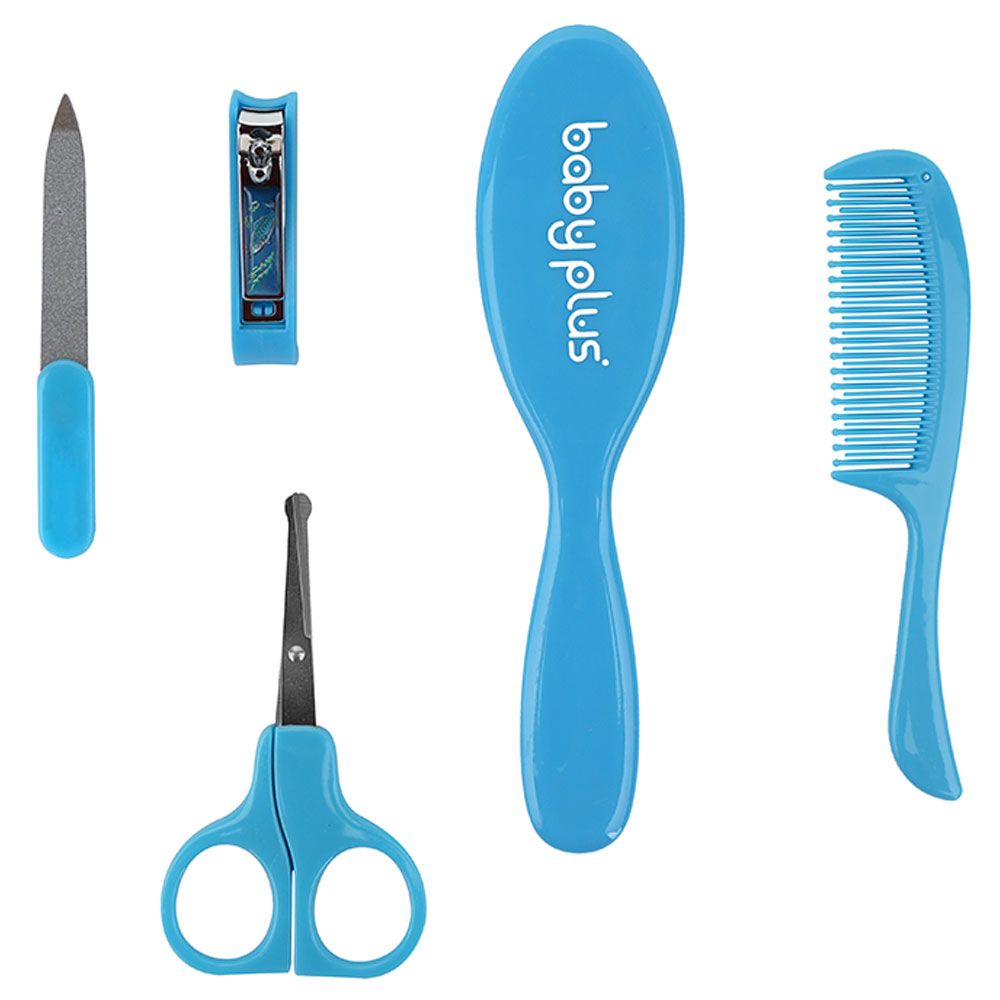 Baby Plus - 5-Piece Grooming Care Set (Comb And Brush) Blue