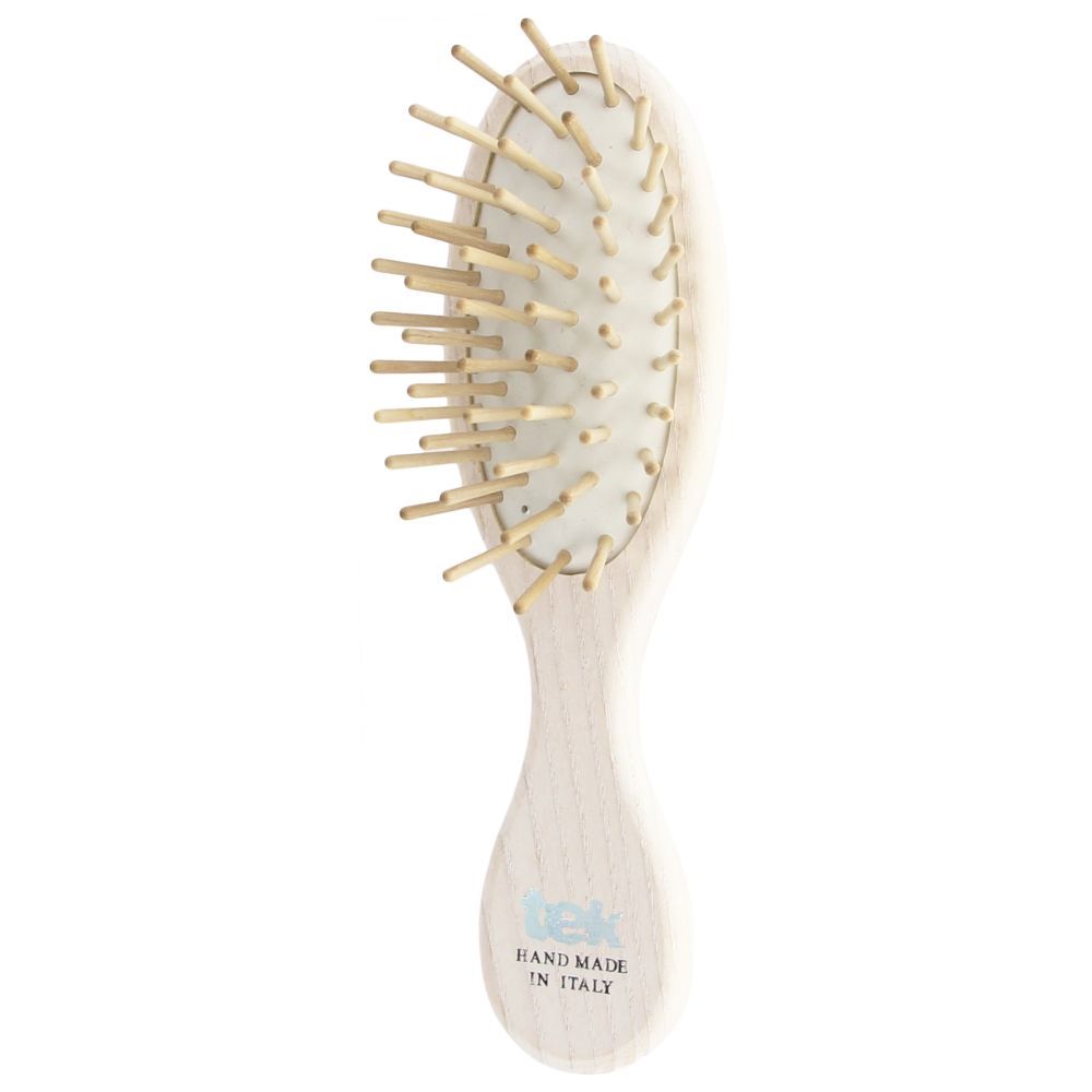 Tek - Little Oval Wooden Purse Brush - White