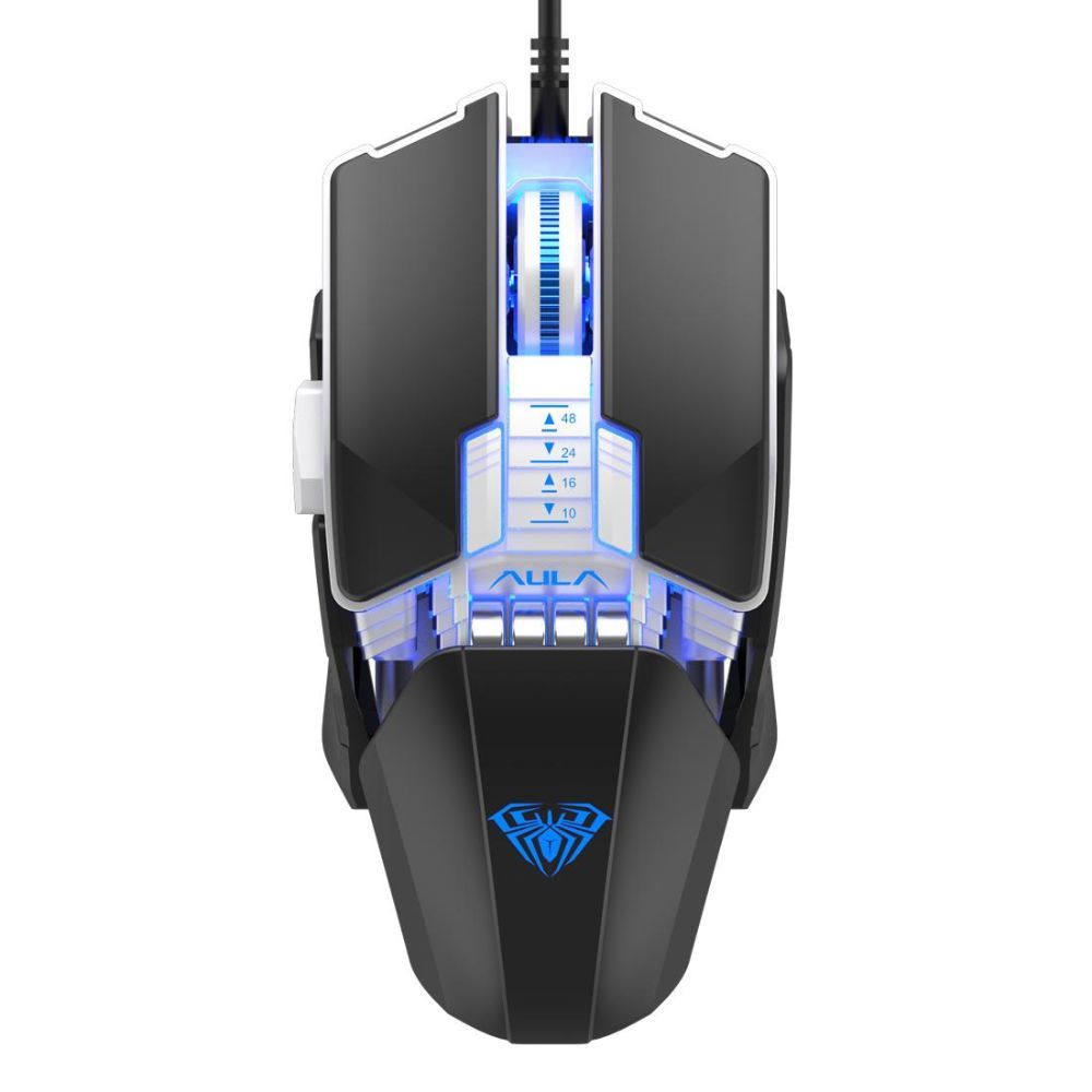 Aula - Fire Wired Gaming Mouse Black Rainbow Backlight - Black