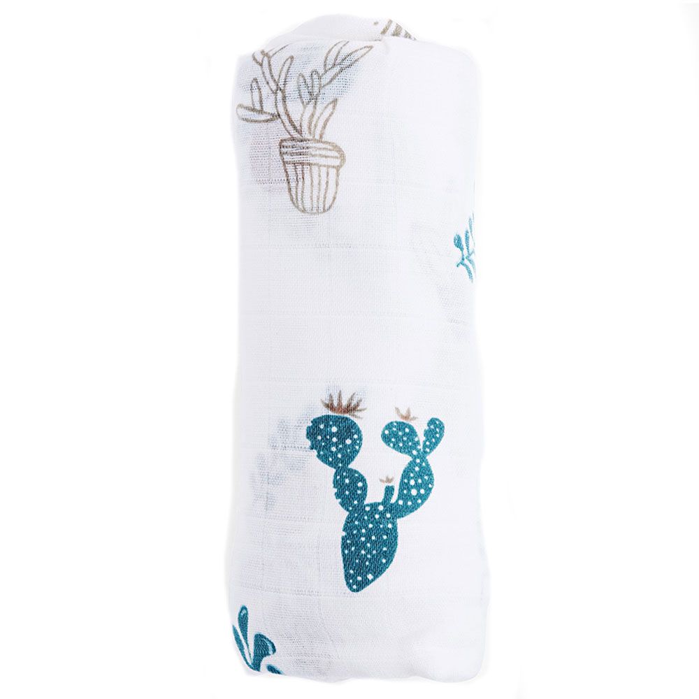 Anvi Baby - Organic Bamboo Muslin Swaddle Wrap - Cactus