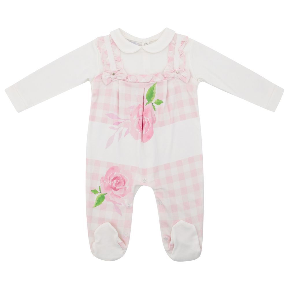 By Ray - Rosey Onesie w/ Ribbon & Rose - Pink