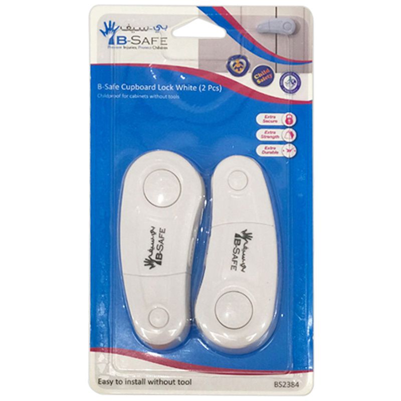 B-Safe - Cupboard Lock Pack of 2 - White