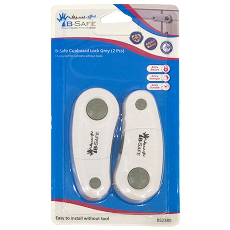 B-Safe - Cupboard Lock Pack of 2 - Grey