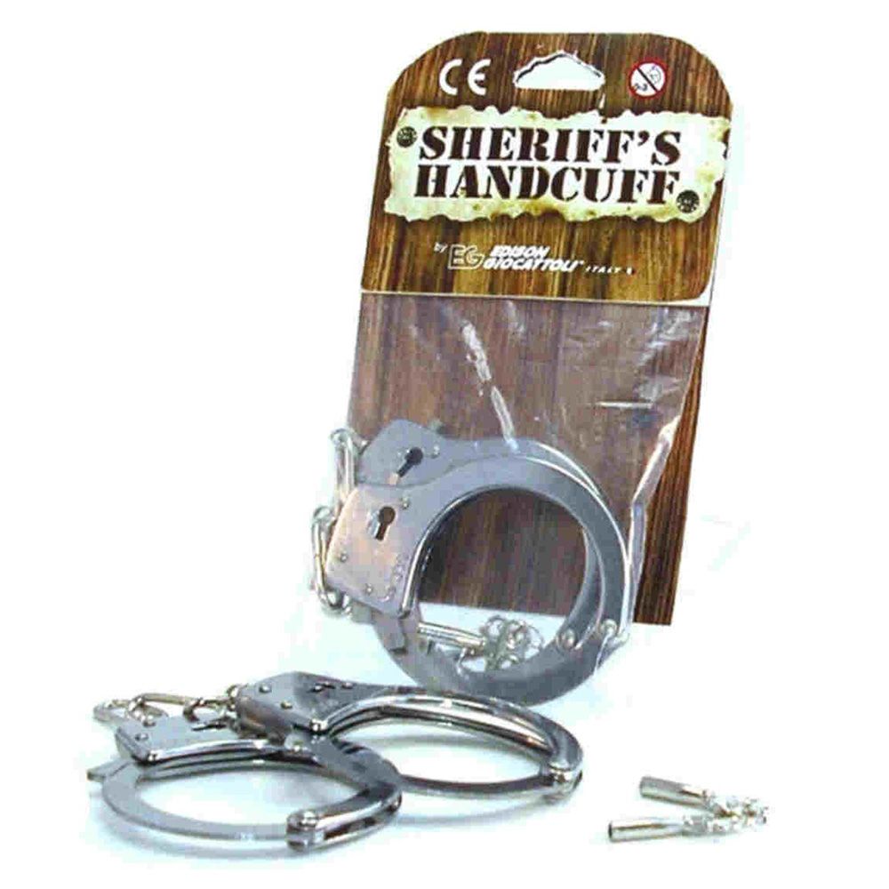 Edison Giocattoli - Sheriff Handcuffs Deluxe Metal  Toy Gun - Silver