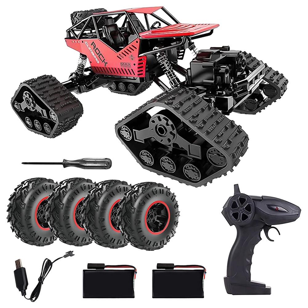 Fitto - 2-In-1 Remote Control Climbing Off-Road Monster Truck - Red