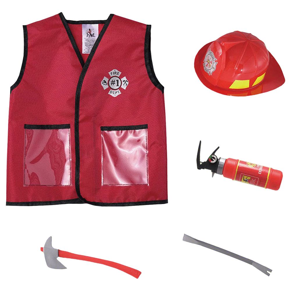 Fitto - Firefighter Role Play Costume Set - Red