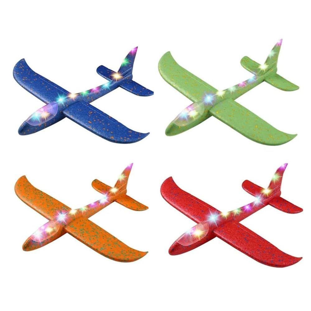 Fitto - Throwing Foam Plane Glider Airplane - 17.5-Inch - Color May Vary 1pc