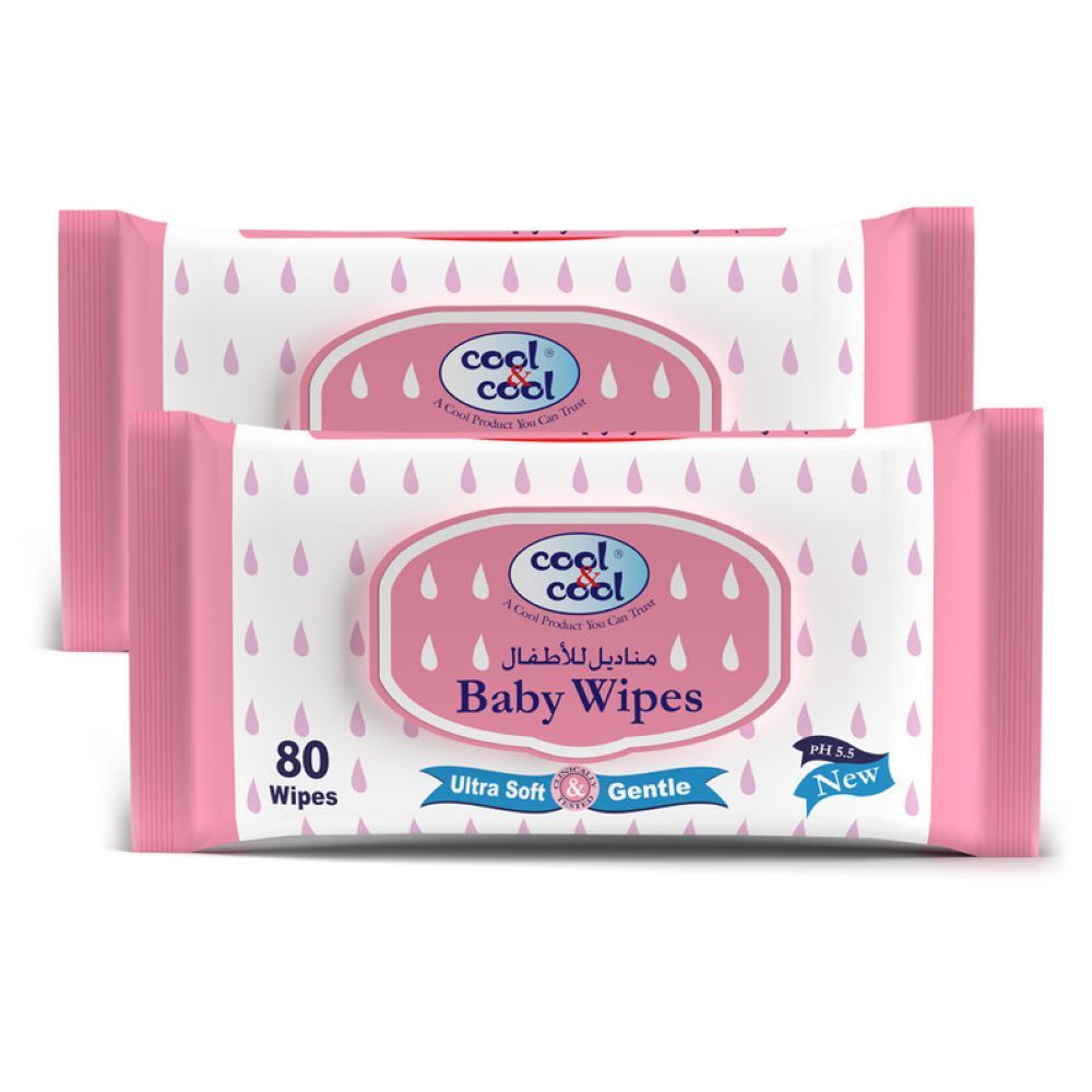 Cool&Cool Baby Wipes Twin Pack, 80's