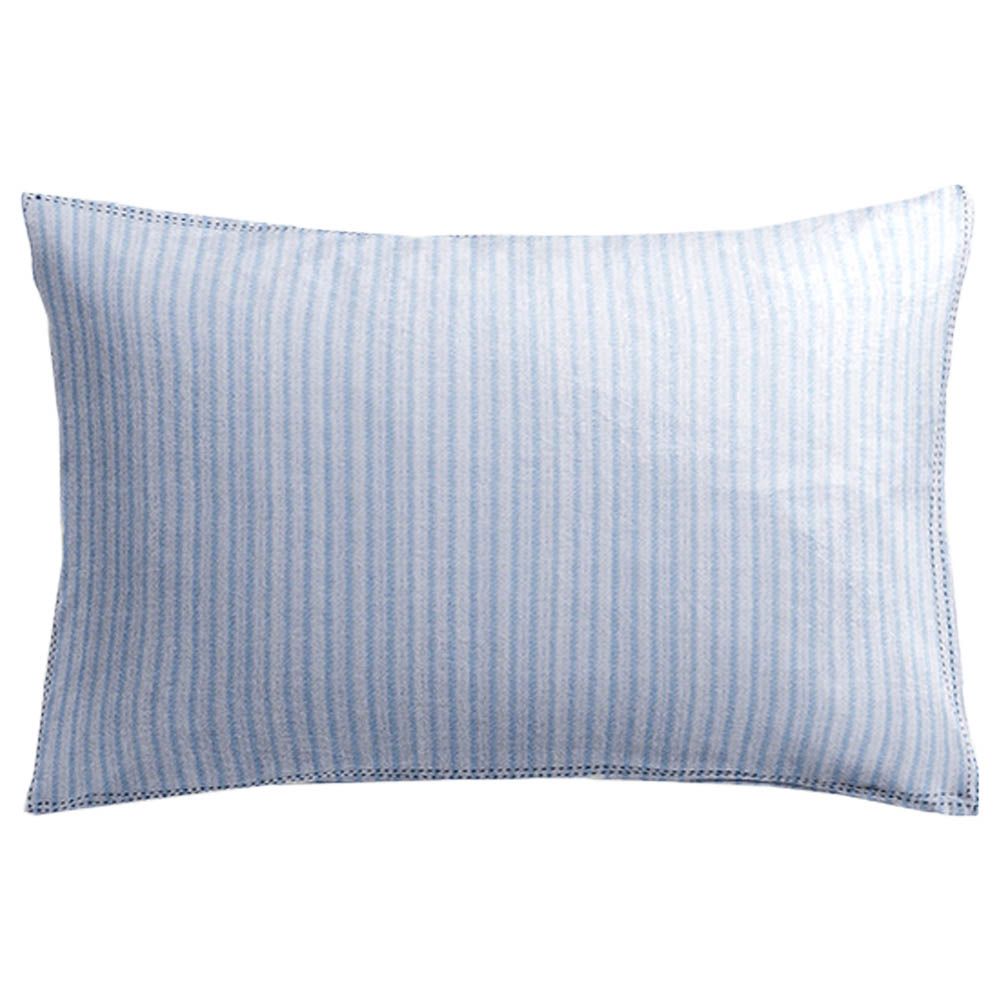 The Baby Atelier - Baby Pillow Cover w/ Filler - Blue Stripes