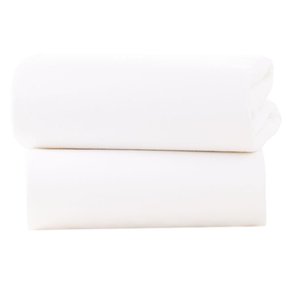 Clair de Lune - Fitted Cotton Cot Bed Sheets - Pack of 2 - White (Exclusive)