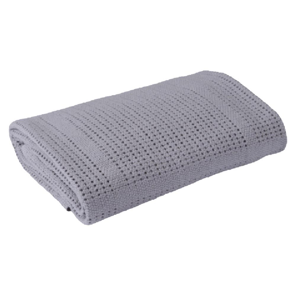 Clair de Lune - Soft Cotton Cellular Cot Blanket - Grey (Exclusive)