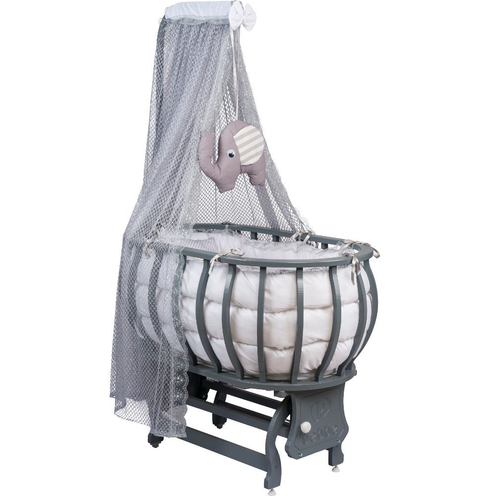 Bebbe - Regular Lucca Cradle 50x90cm - Grey