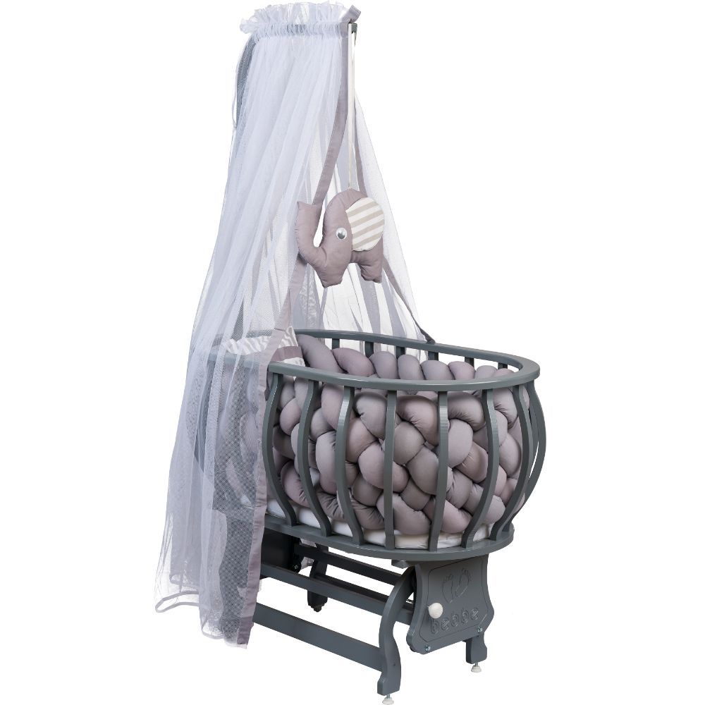 Bebbe - Lux Lucca Cradle 90x50cm - Grey