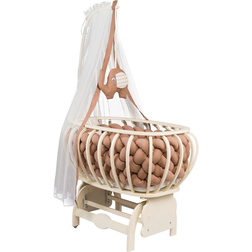 Bebbe - Modena Lux Braided Textile Cradle 55x90cm - Beige