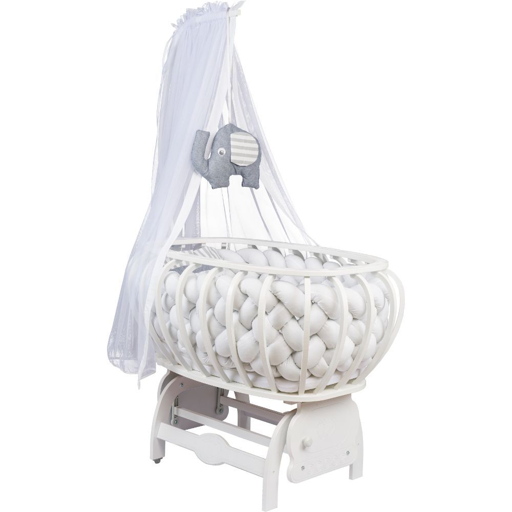 Bebbe - Modena Lux Braided Textile Cradle 55x90cm - White