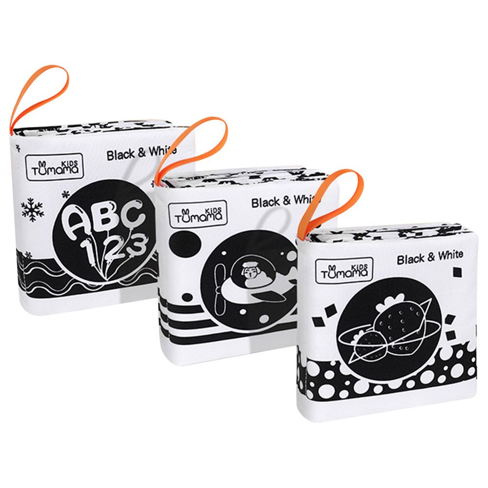 Tumama Cloth Book 3pcs Black & White