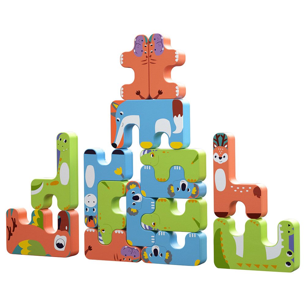 Tumama Animals Stacking Game 15pcs Red Green Blue