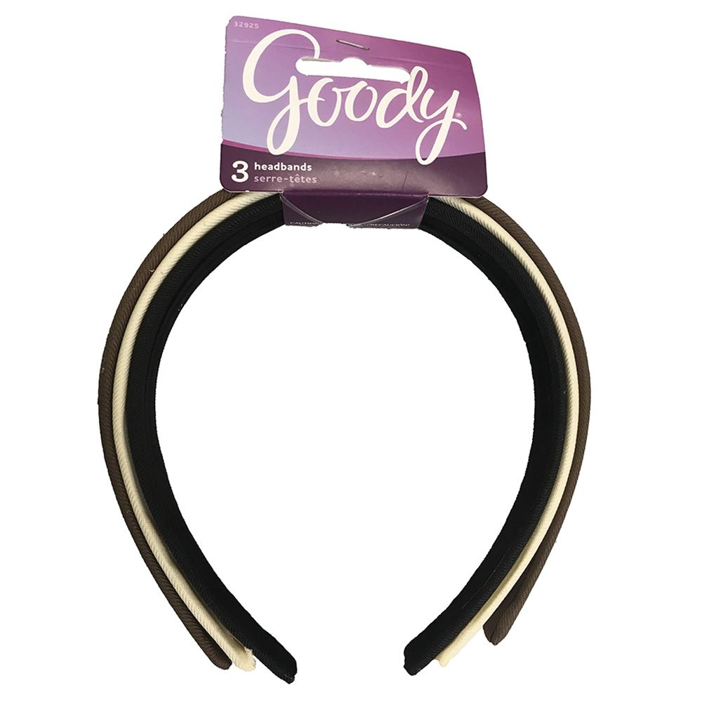 Goody - Classic Fabric Covered Headbands 3ct