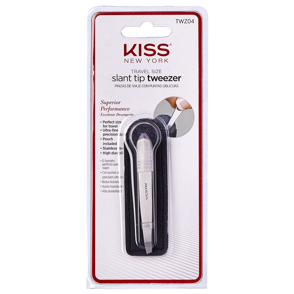 Kiss - Slant Tip Tweezer With Pouch