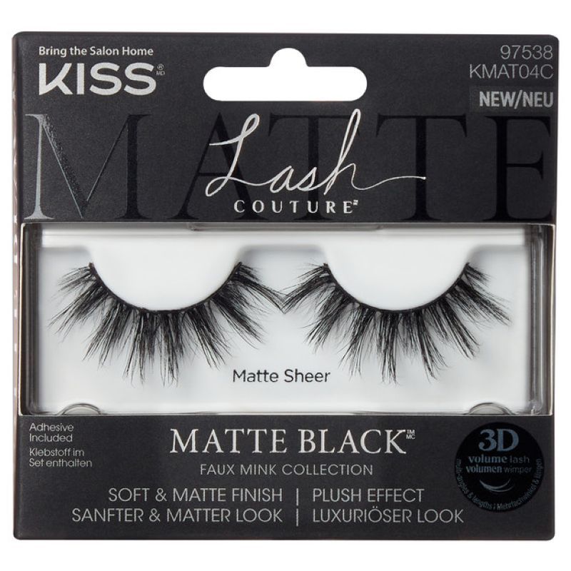 Kiss - 3D Matte Faux Mink Collection Lash KMAT04C - Black