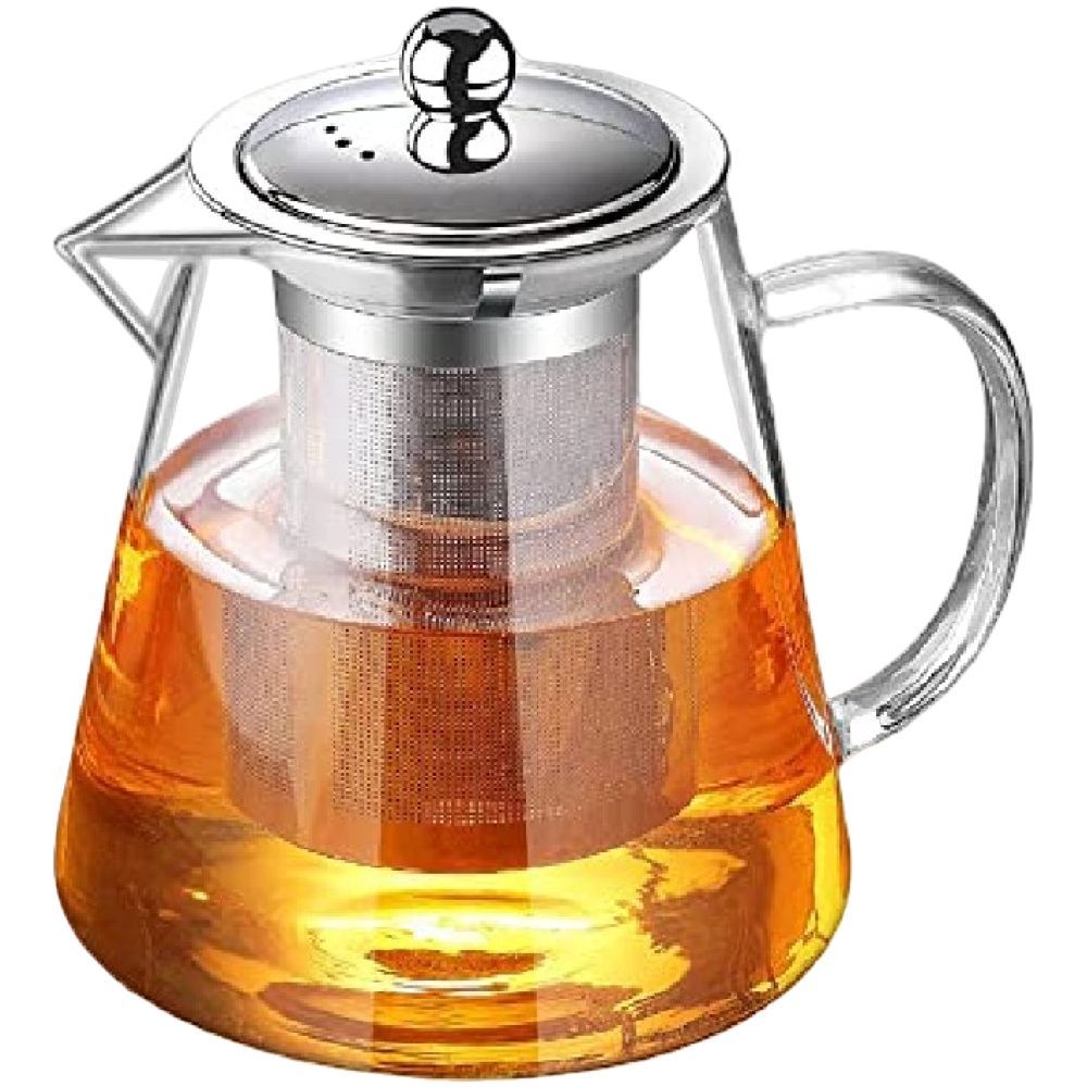 1Chase - Heat Resistant Glass Teapot W/ Strainer 950ml 