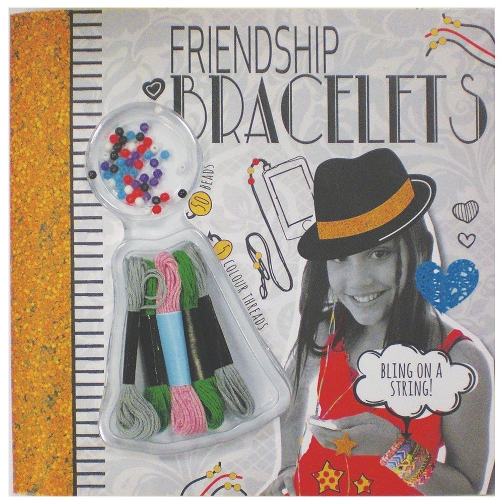 Friendship Bracelets (Craft Kit With 50 Beads And 5 Coloured Threads!)