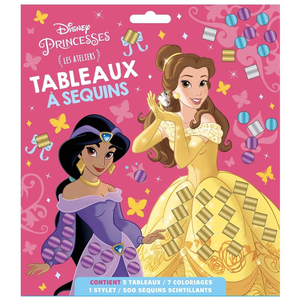 Disney Princesses - Pochette Les Ateliers - Tableaux A Sequins