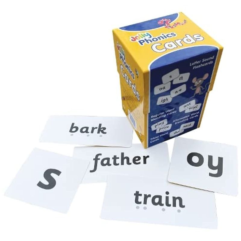 Jolly Phonics Cards: Set Of 4 Boxes In Precursive Letters