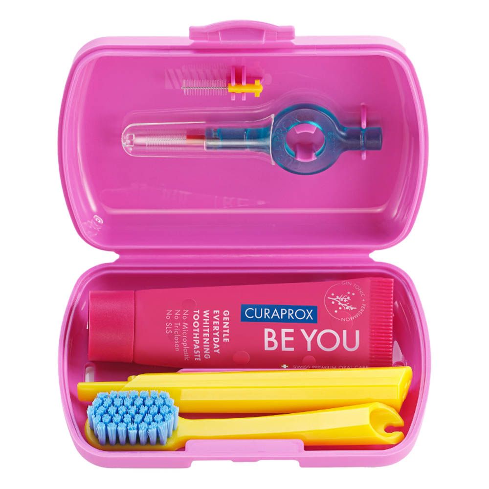 Curaprox - Travel Set Pink Travel Toothbrush Box