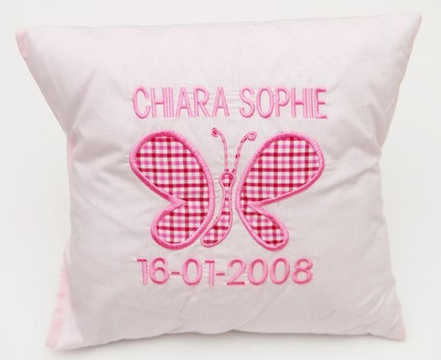 Personalised Birth Cushion - Butterfly