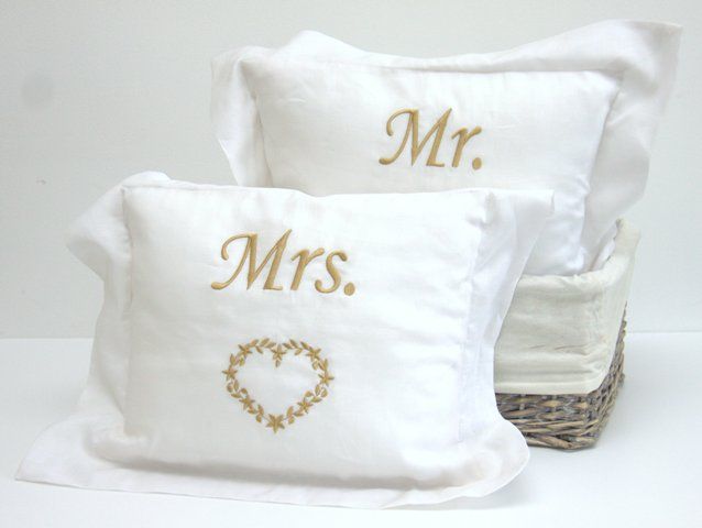 Mr. & Mrs Linen Pillow