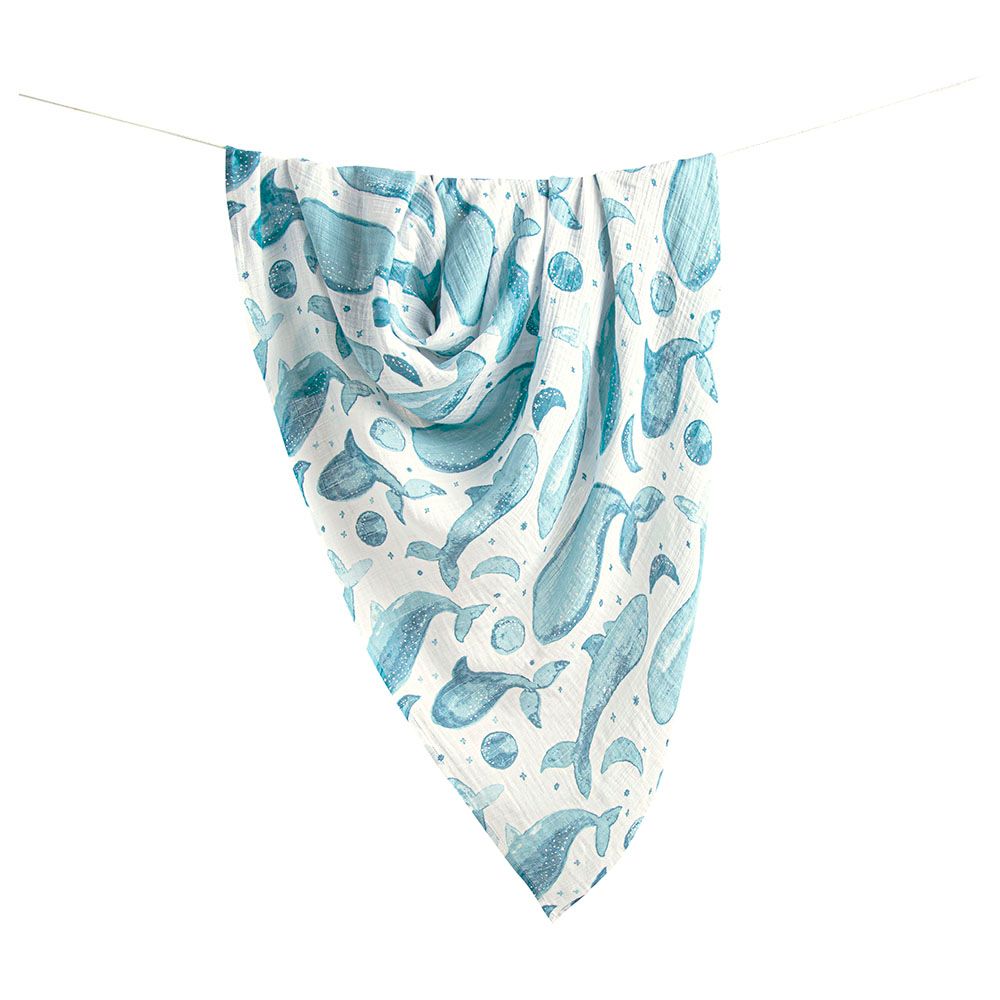 Crane Baby - Caspian Single Swaddle Wraps - Whale Print