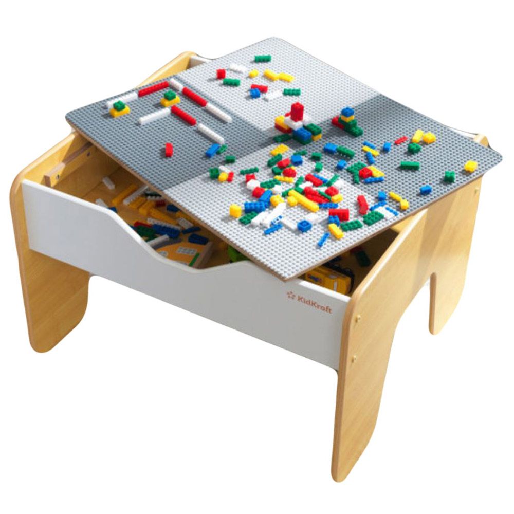 KidKraft - 2-in-1 Activity Table W/ Board - Gray & Natural