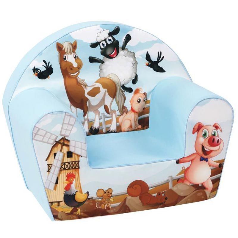 Delsit - Arm Chair - Farm Animals Blue