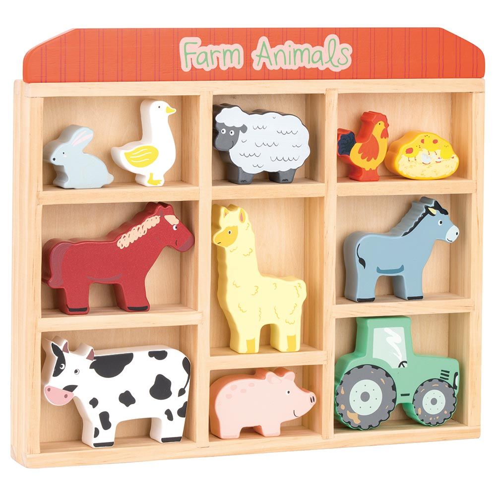 Lelin - Farm Animals & Wooden Box