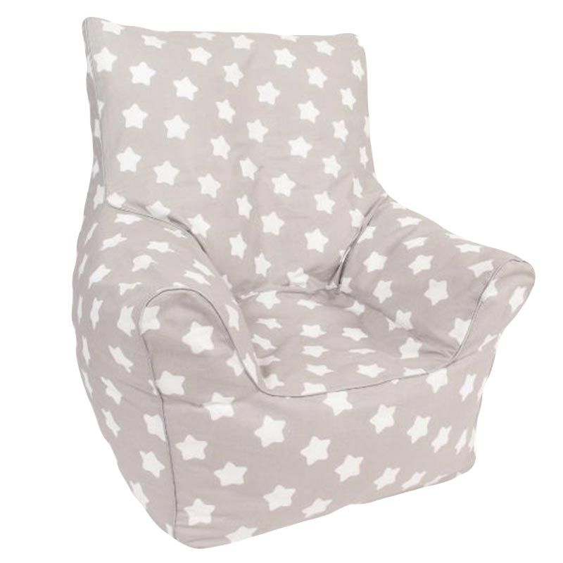 Delsit - Bean Chair - Grey/White Stars