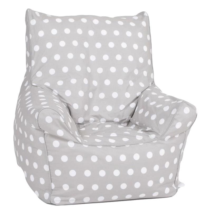 Delsit - Bean Chair - Grey/White Dots