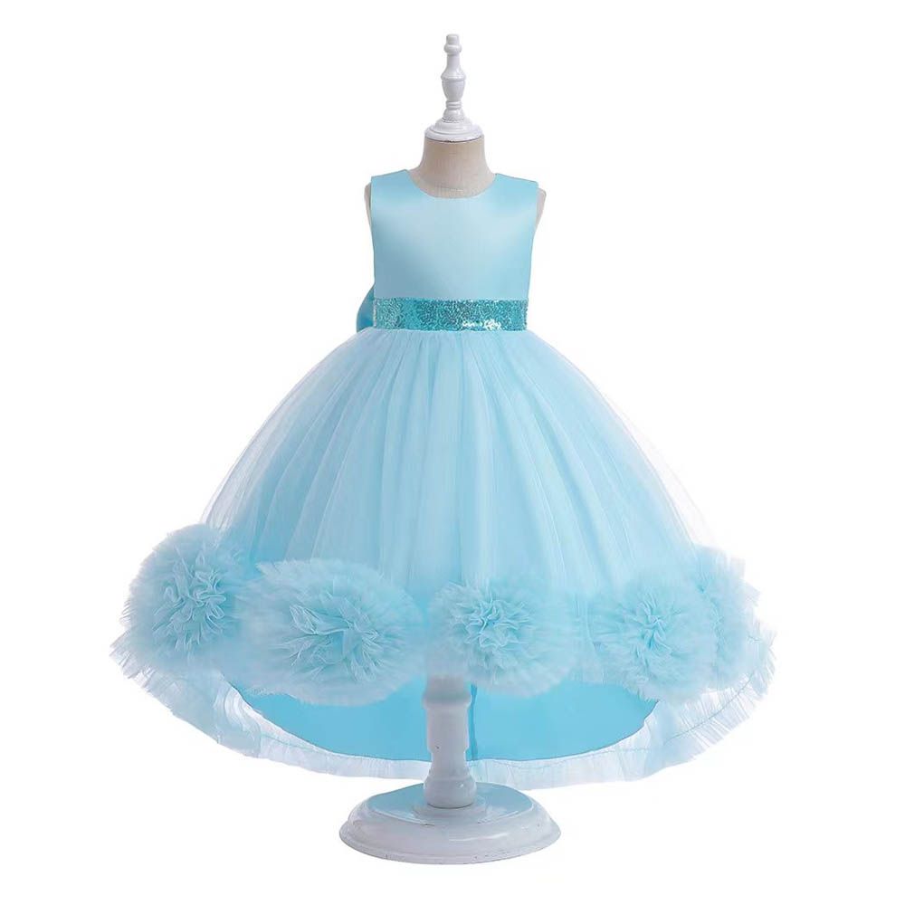 Ddaniela - Layered Tutu Gown Party Dress - Sky Blue