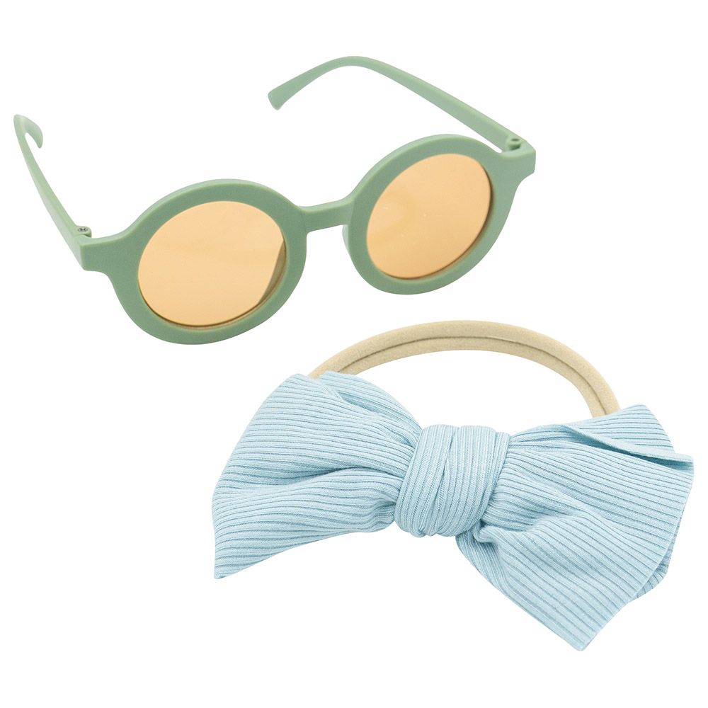 D' Daniela - Babies Glasses & Headband Set - Blue & Green