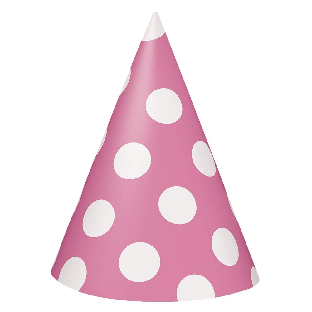 Unique Party - Polka Dot Party Hats - Pink