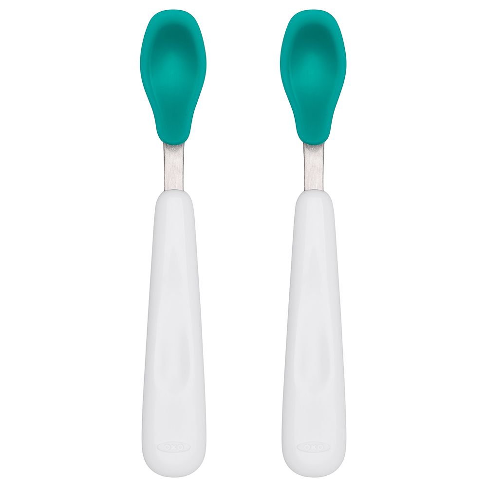 Oxo Tot - Feeding Spoon Set w/ Soft Silicone - Teal