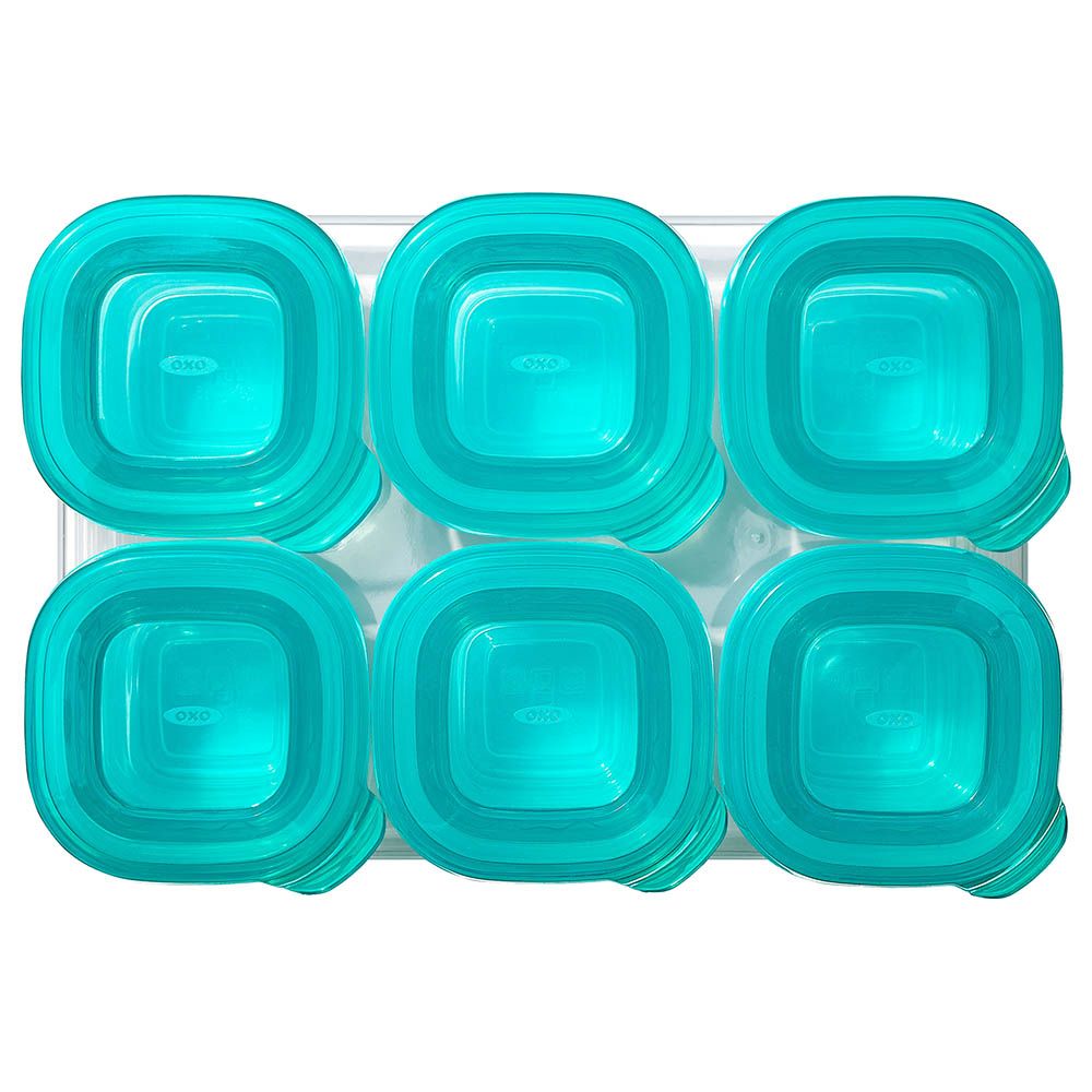 Oxo Tot - Silicone Baby Blocks Container - 59ml - 6pcs - Teal