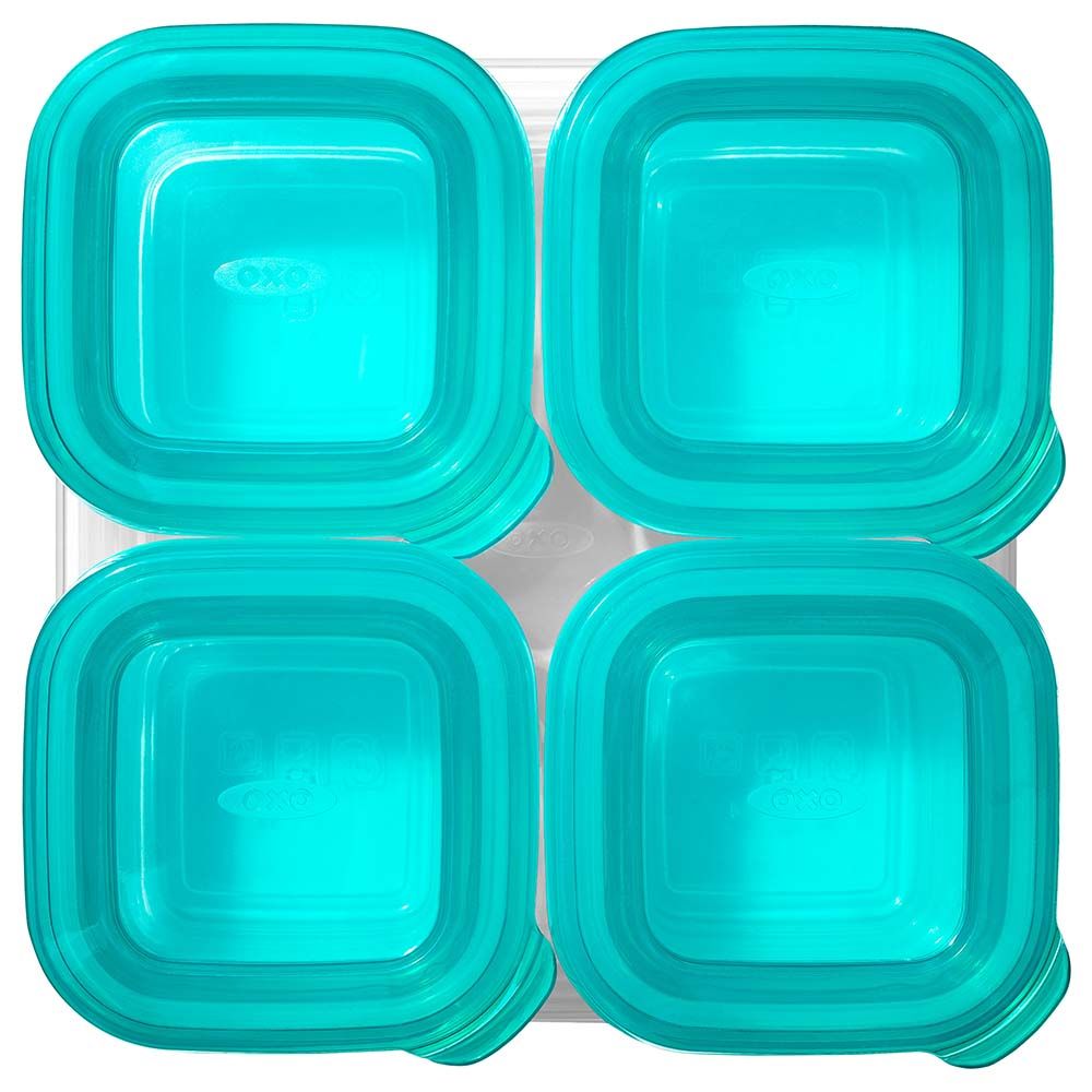 Oxo Tot - Silicone Baby Blocks Container - 4 Oz - Teal