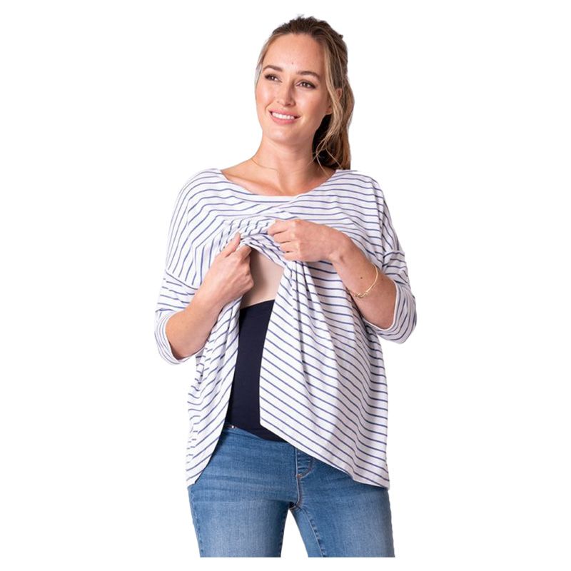 Seraphine - Ripley Boxy 3/4 Sleeve Top - Blue