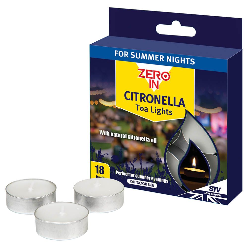 Stv - Zero In Citronella Tea Lights - Pack of 18