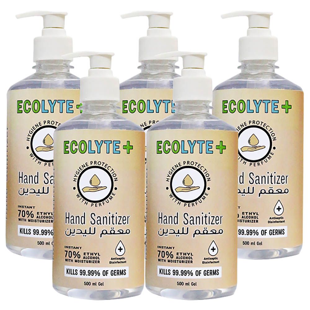 Ecolyte+ - GMP & ISO Certified Hand Sanitizer Gel - 500Ml - 5pc